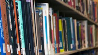 Image of books on a library shelf